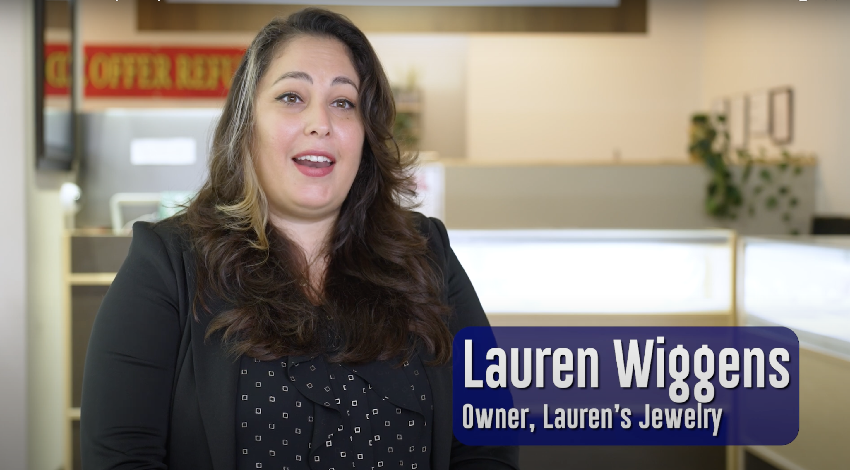 Still image from the video about the jewelry sale at Lauren’s Jewelry